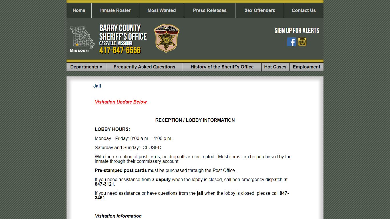 Jail - Barry County Sheriff MO